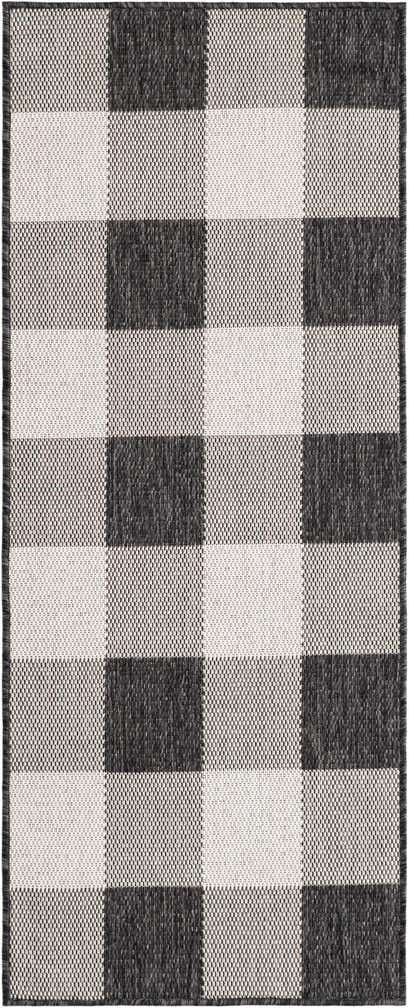 2' x 5' 3 Easy-Clean Checkered Indoor / Outdoor Runner Rug