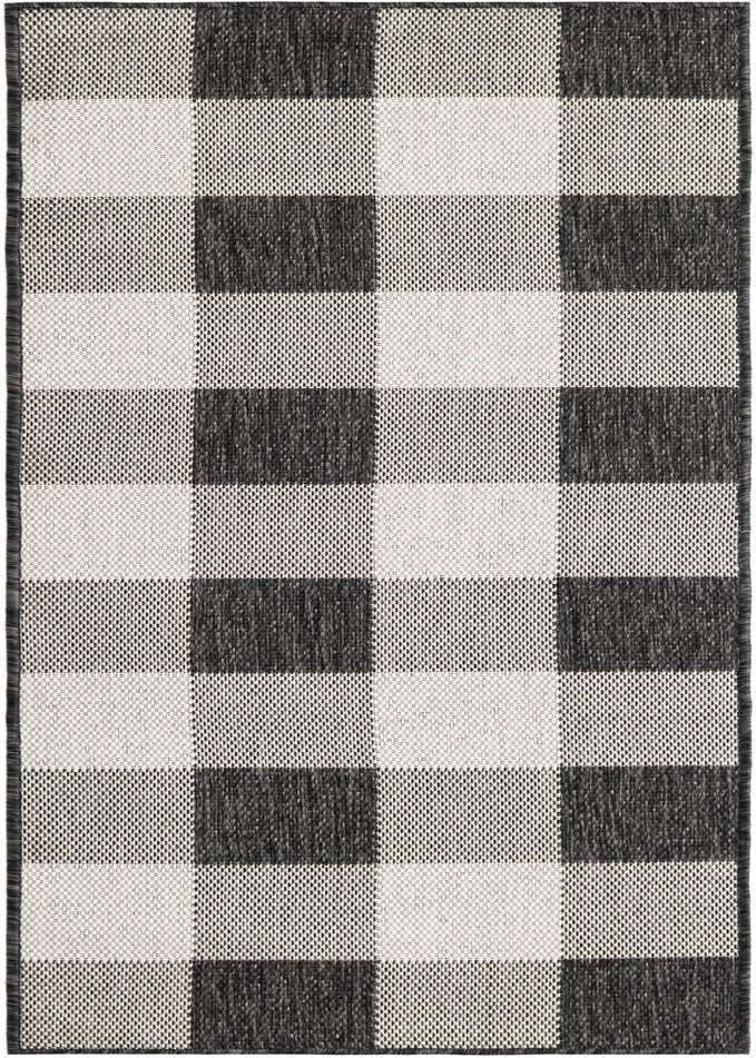 2' x 6' Easy-Clean Checkered Indoor / Outdoor Runner Rug