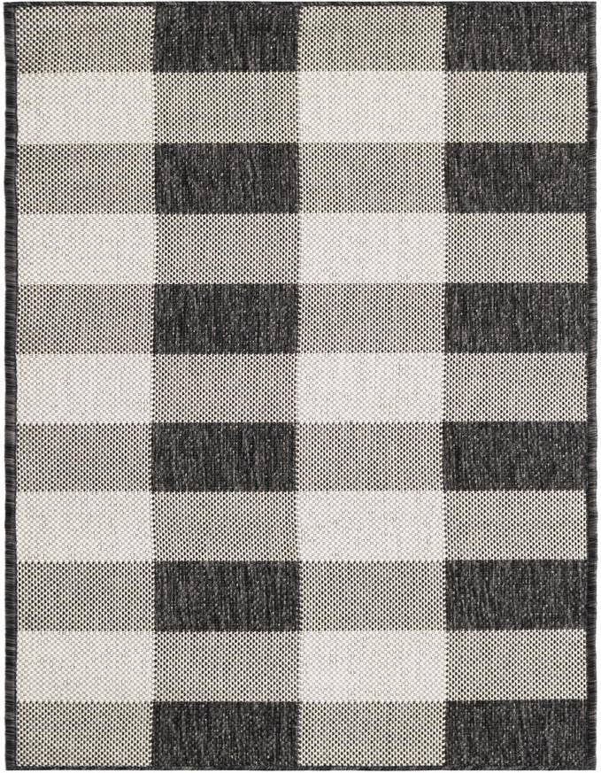 Detail image of 2' x 6' Easy-Clean Checkered Indoor / Outdoor Runner Rug