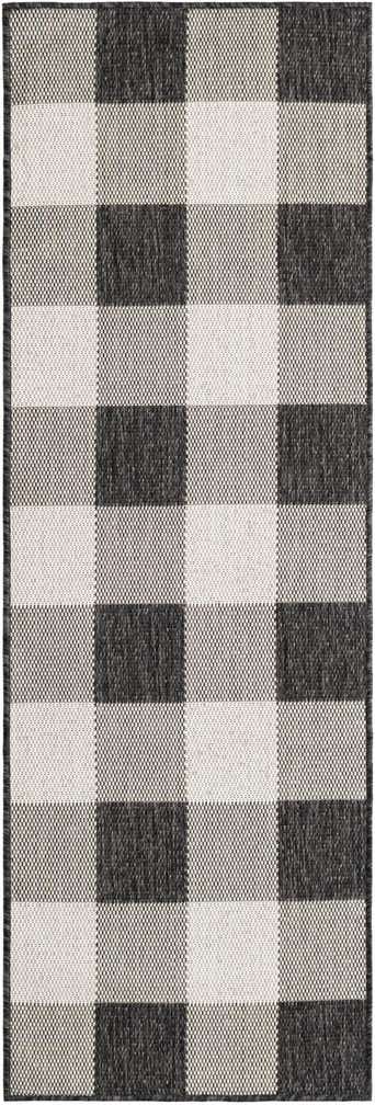 2' x 6' Easy-Clean Checkered Indoor / Outdoor Runner Rug