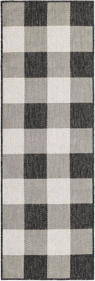 Detail image of 2' x 6' Easy-Clean Checkered Indoor / Outdoor Runner Rug