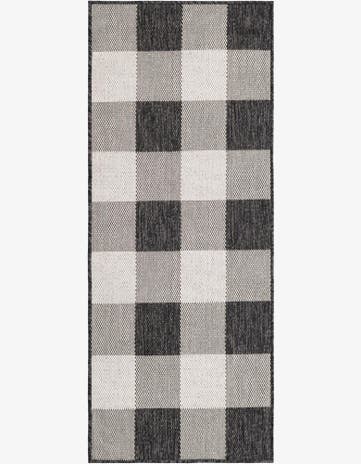 2' x 5' 3 Easy-Clean Checkered Indoor / Outdoor Runner Rug