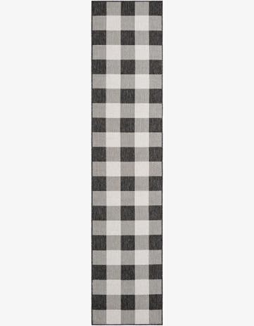 2' 7 x 12' Easy-Clean Checkered Indoor / Outdoor Runner Rug