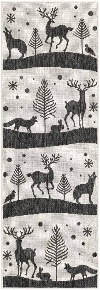 Detail image of 2' x 6' Easy-Clean Holiday Indoor / Outdoor Runner Rug