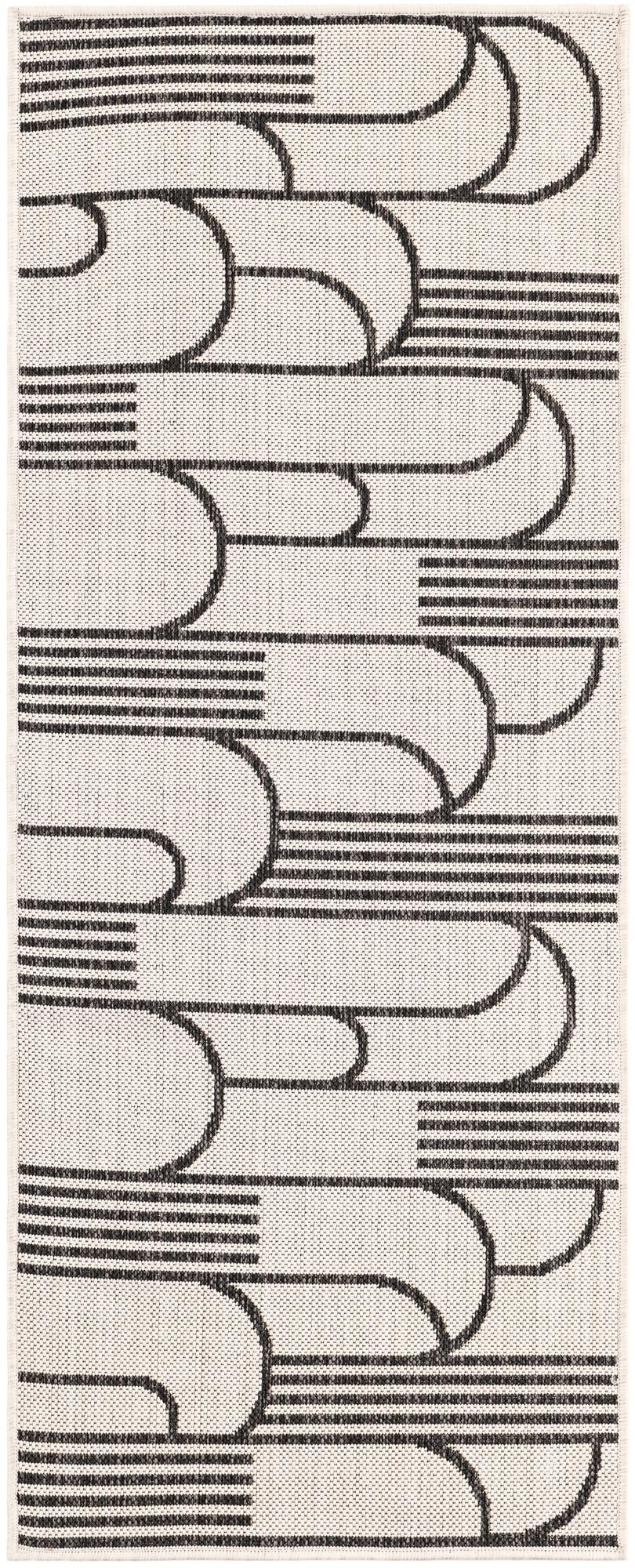2' x 5' 3 Easy-Clean Modern Indoor / Outdoor Runner Rug