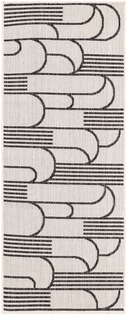 2' x 5' 3 Easy-Clean Modern Indoor / Outdoor Runner Rug