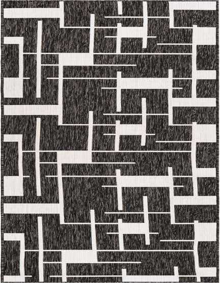2' 7 x 12' Easy-Clean Modern Indoor / Outdoor Runner Rug