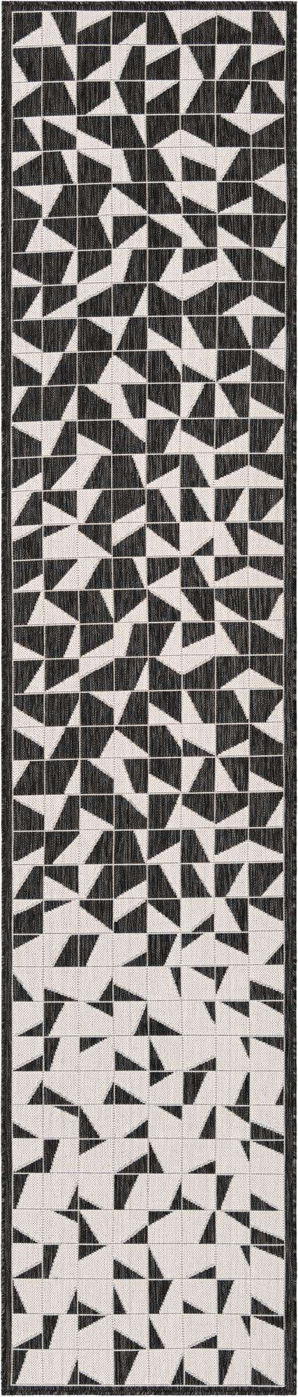 2' 7 x 12' Easy-Clean Modern Indoor / Outdoor Runner Rug