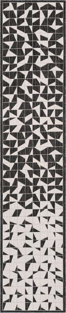 2' 7 x 12' Easy-Clean Modern Indoor / Outdoor Runner Rug