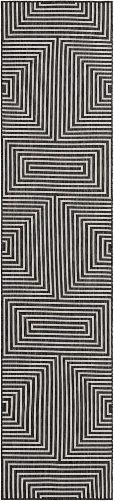 2' 7 x 12' Easy-Clean Modern Indoor / Outdoor Runner Rug