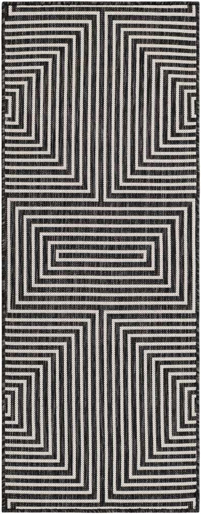 2' x 5' 3 Easy-Clean Modern Indoor / Outdoor Runner Rug