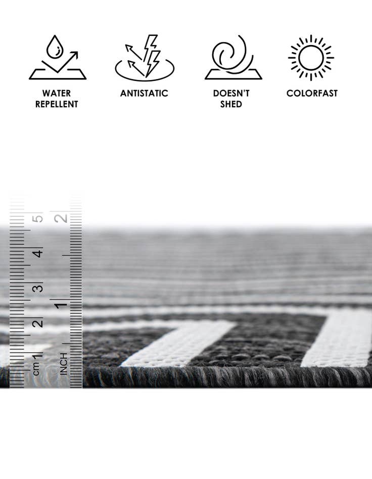 Detail image of 2' x 8' Easy-Clean Modern Indoor / Outdoor Runner Rug
