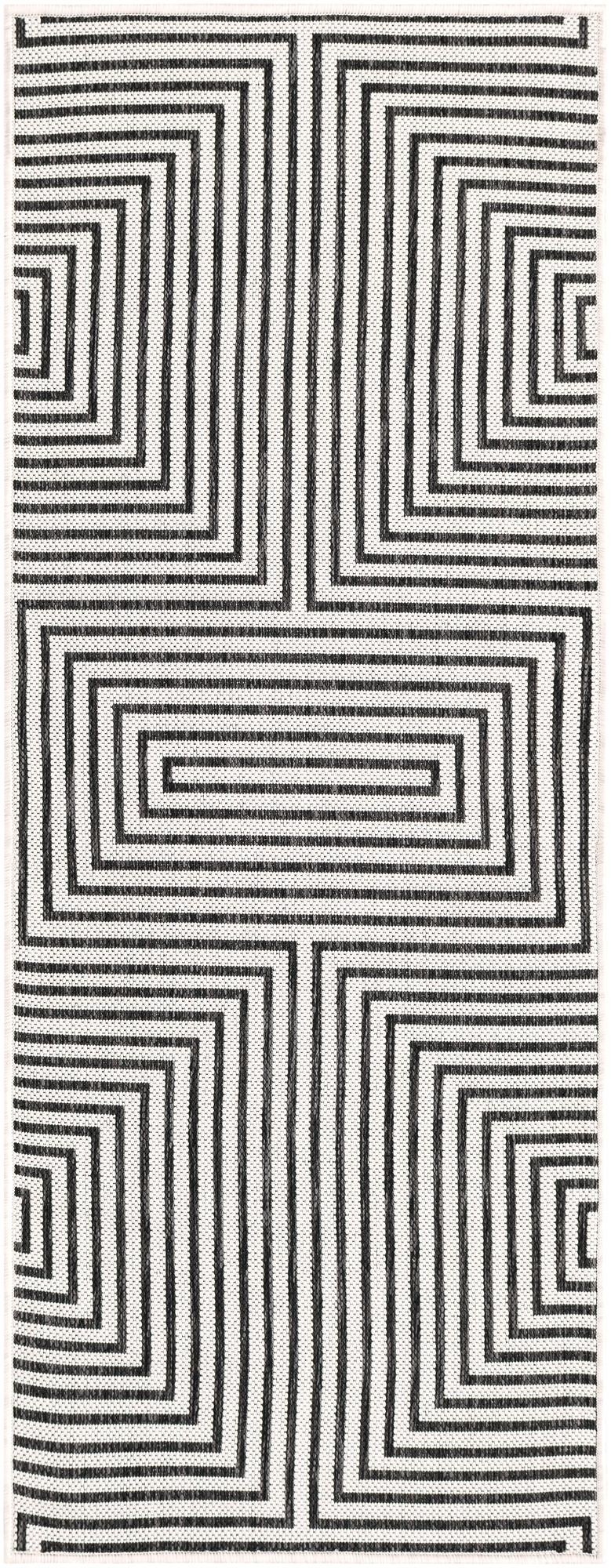 2' x 5' 3 Easy-Clean Modern Indoor / Outdoor Runner Rug