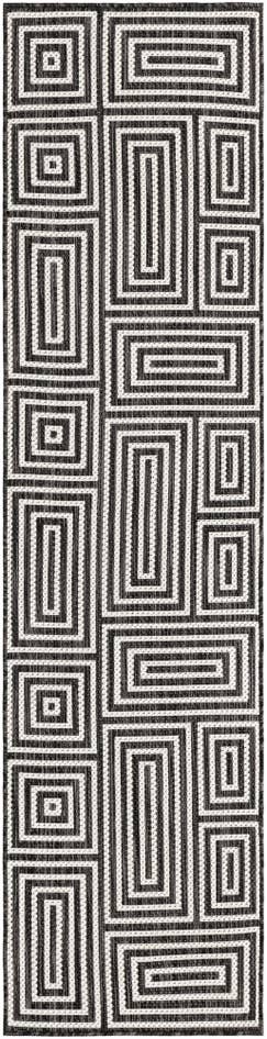 Detail image of 2' x 8' Easy-Clean Modern Indoor / Outdoor Runner Rug