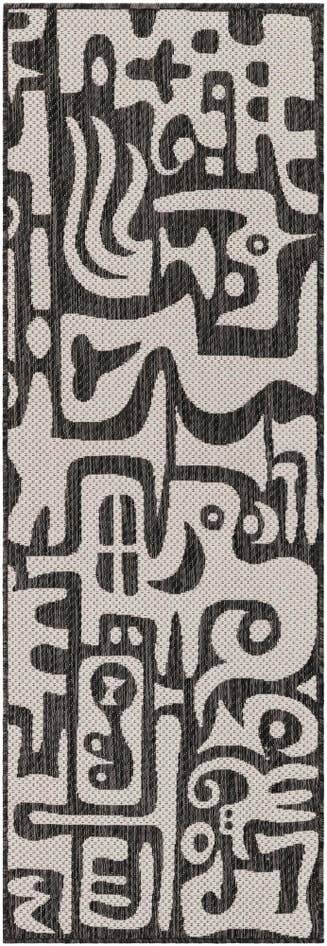 Detail image of 2' x 6' Easy-Clean Modern Indoor / Outdoor Runner Rug