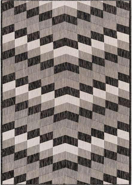 2' 7 x 12' Easy-Clean Modern Indoor / Outdoor Runner Rug