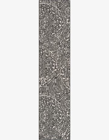 Black and White Easy-Clean Modern Indoor / Outdoor Runner Rug