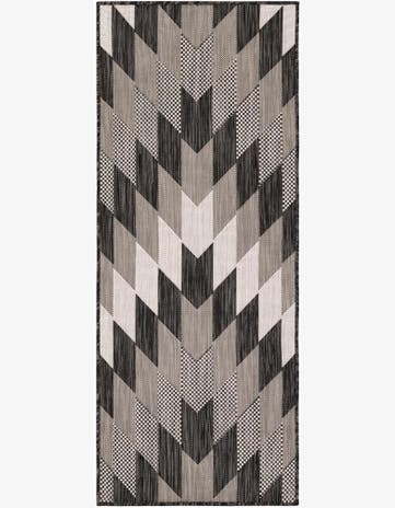 2' x 5' 3 Easy-Clean Modern Indoor / Outdoor Runner Rug