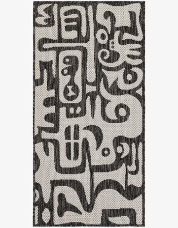 2' x 4' Easy-Clean Modern Indoor / Outdoor Runner Rug