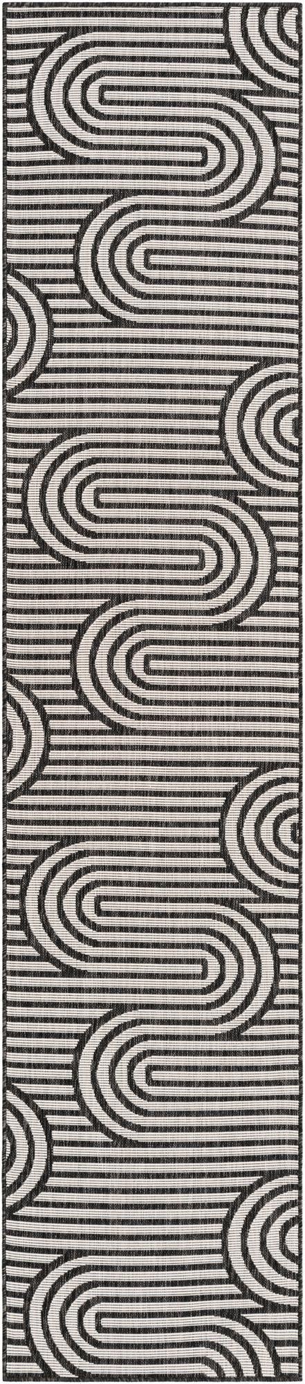 Primary image 2' 7 x 12'  Washable Modern Indoor / Outdoor Runner Rug