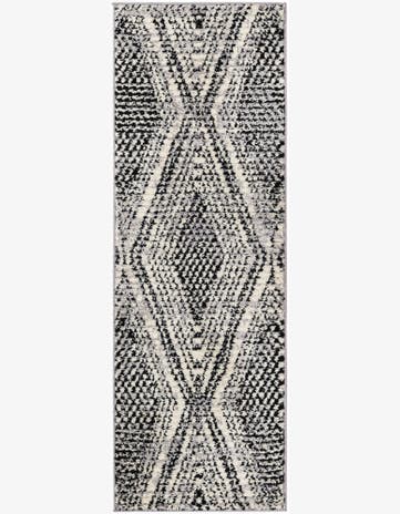 Black and White Tagine Runner Rug