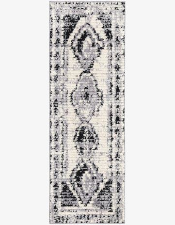 Black and White Tagine Runner Rug