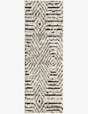 Black and White Tagine Runner Rug