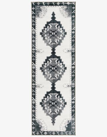 Black and White Timeless Runner Rug