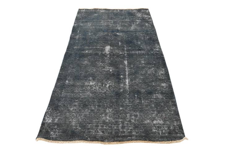 Detail image of 3' 9 x 7' 10 Hand Knotted Ultra Vintage Persian Wool Runner Rug