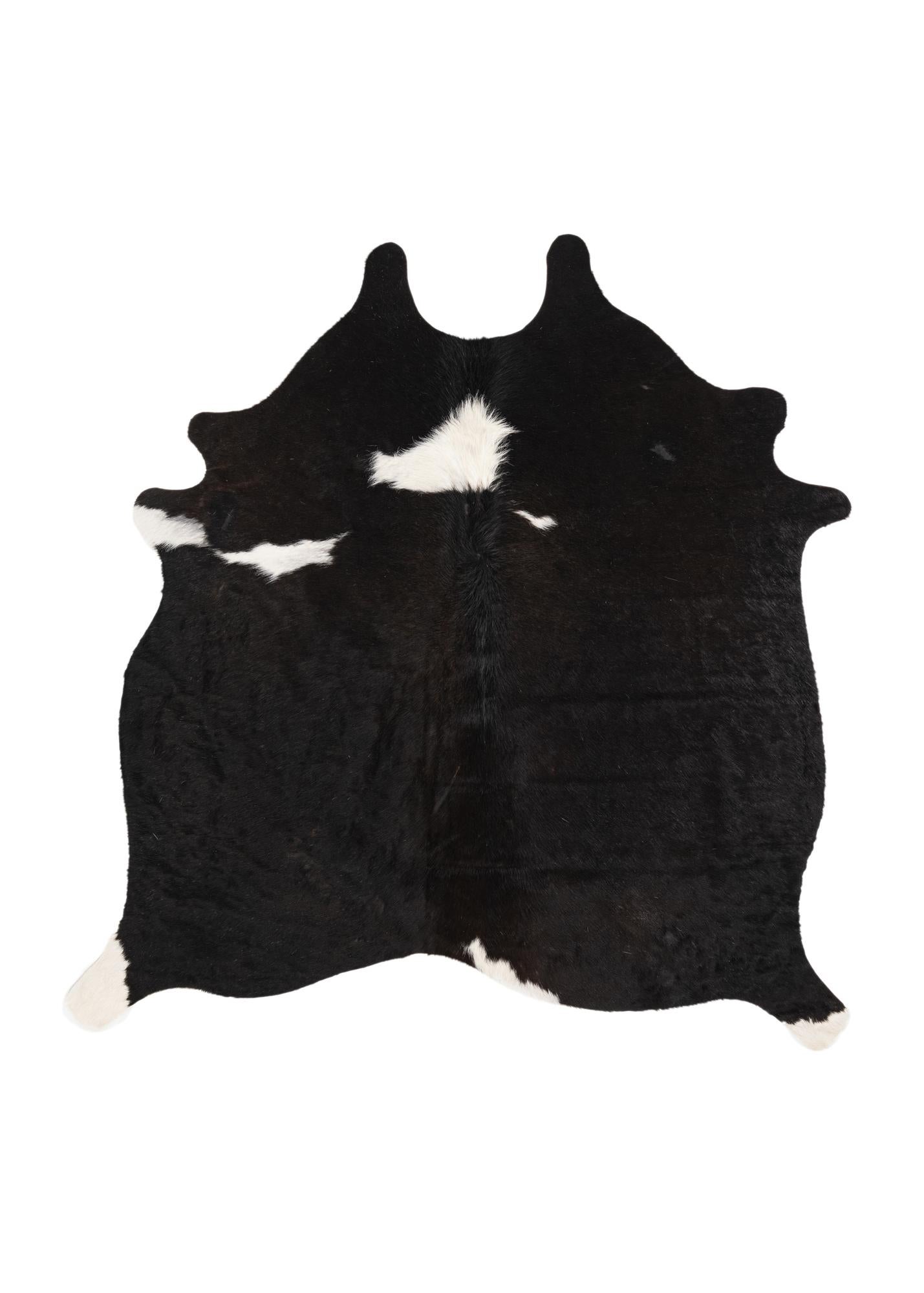 4' 10 x 4' 10 Cowhide Leather Square Rug