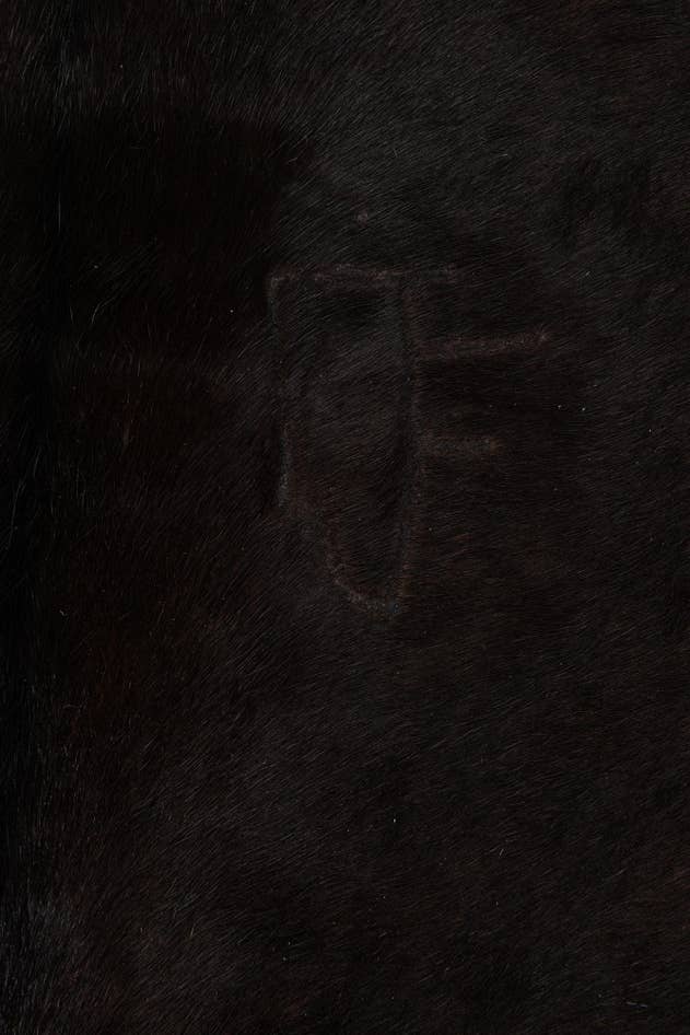 Detail image of 6' x 6' 2 Cowhide Leather Square Rug
