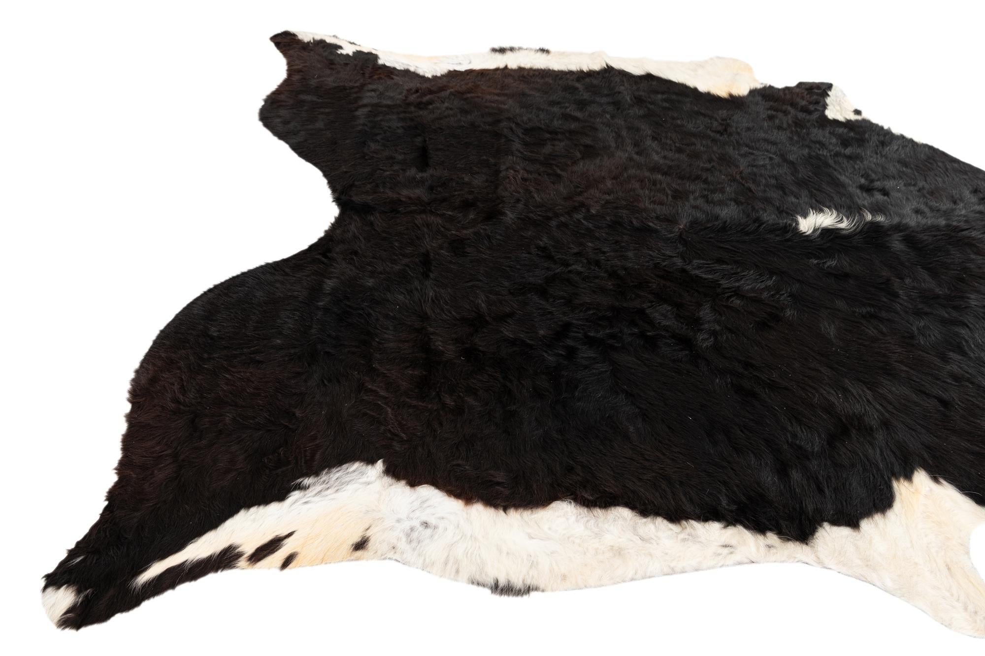 6' 10 x 7' Cowhide Leather Square Rug