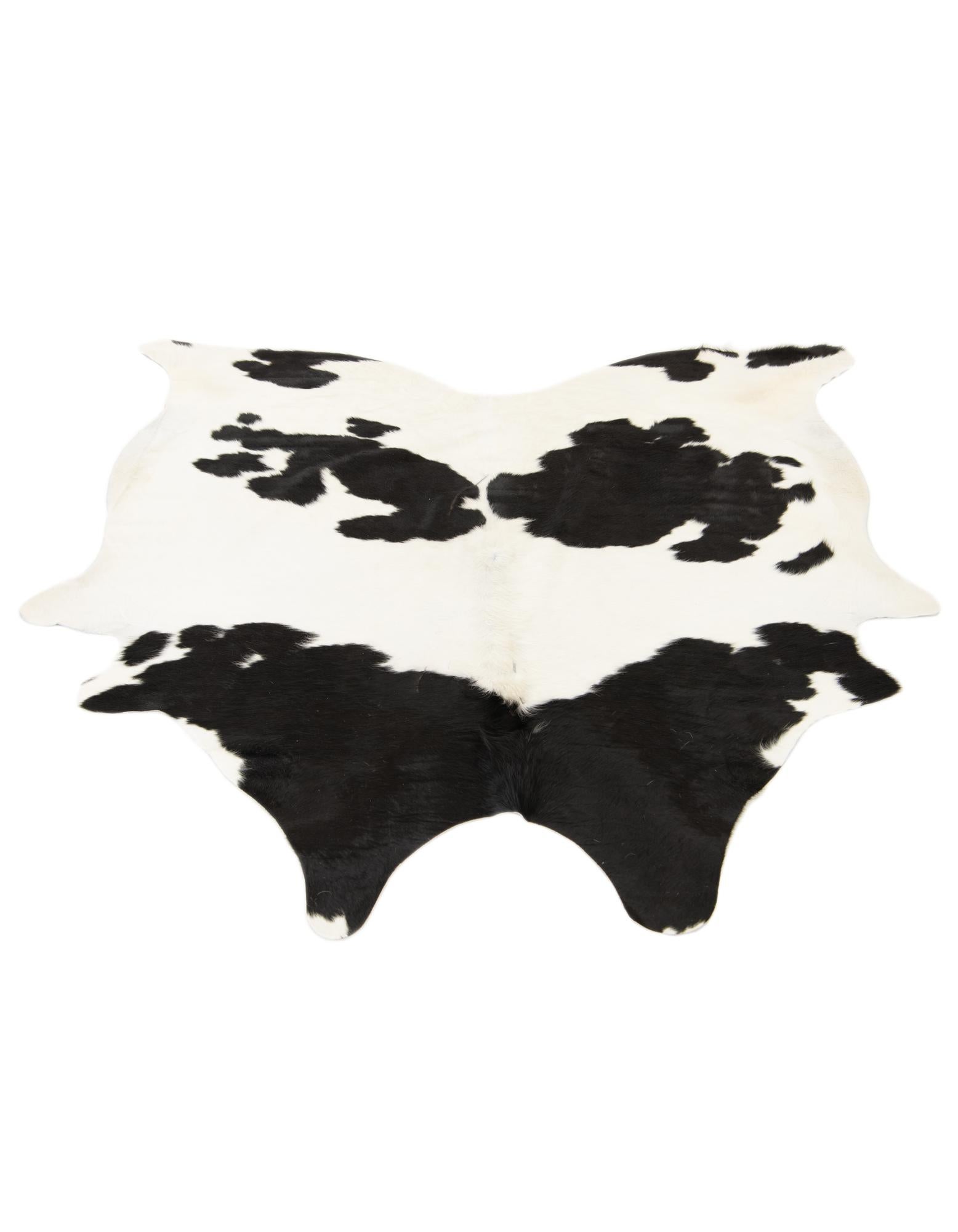 5' 11 x 6' 1 Cowhide Leather Square Rug
