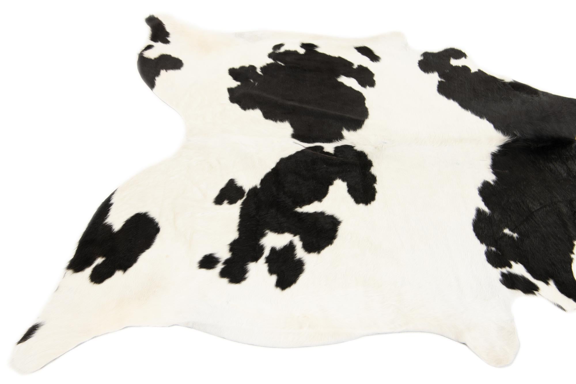 5' 11 x 6' 1 Cowhide Leather Square Rug