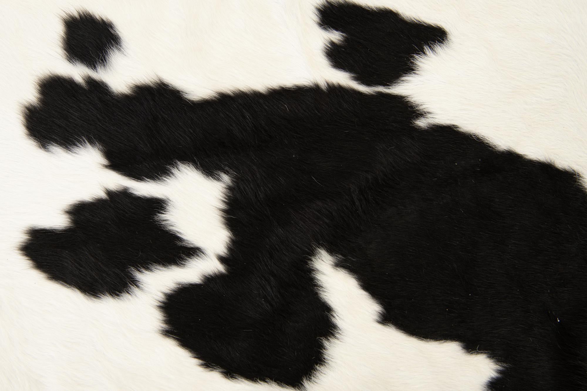 5' 11 x 6' 1 Cowhide Leather Square Rug