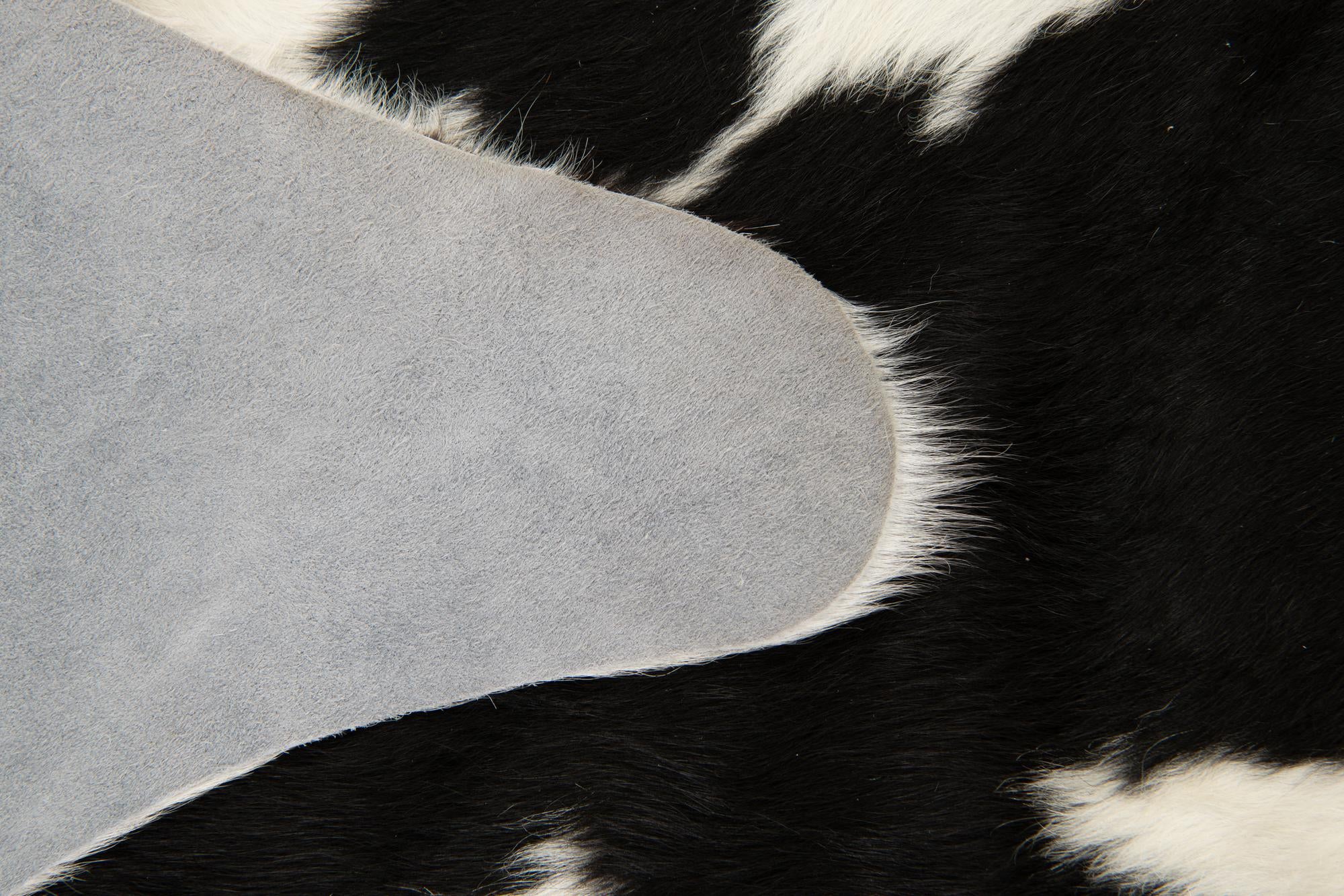 5' 11 x 6' 1 Cowhide Leather Square Rug