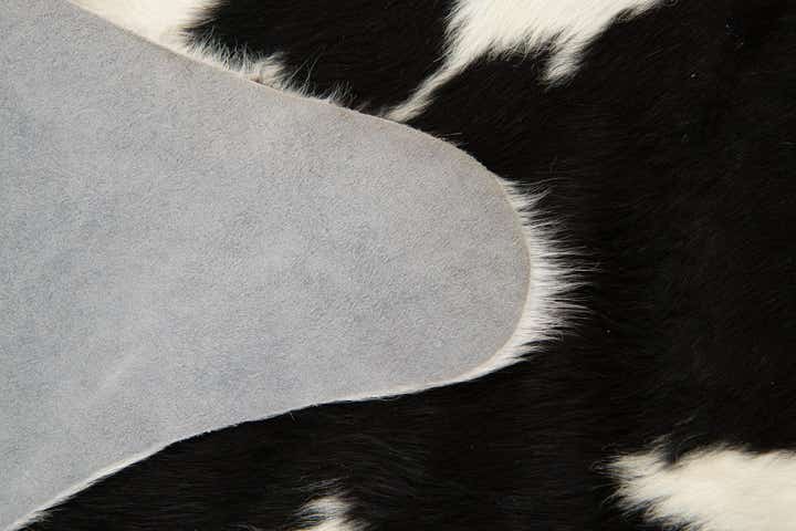 5' 11 x 6' 1 Cowhide Leather Square Rug