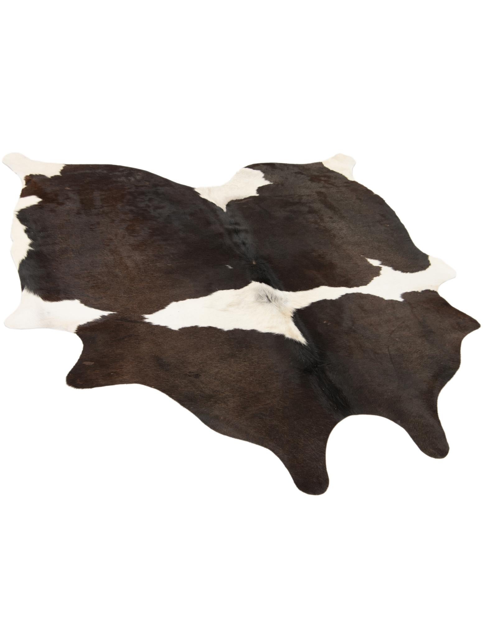 5' x 5' 2 Cowhide Leather Square Rug