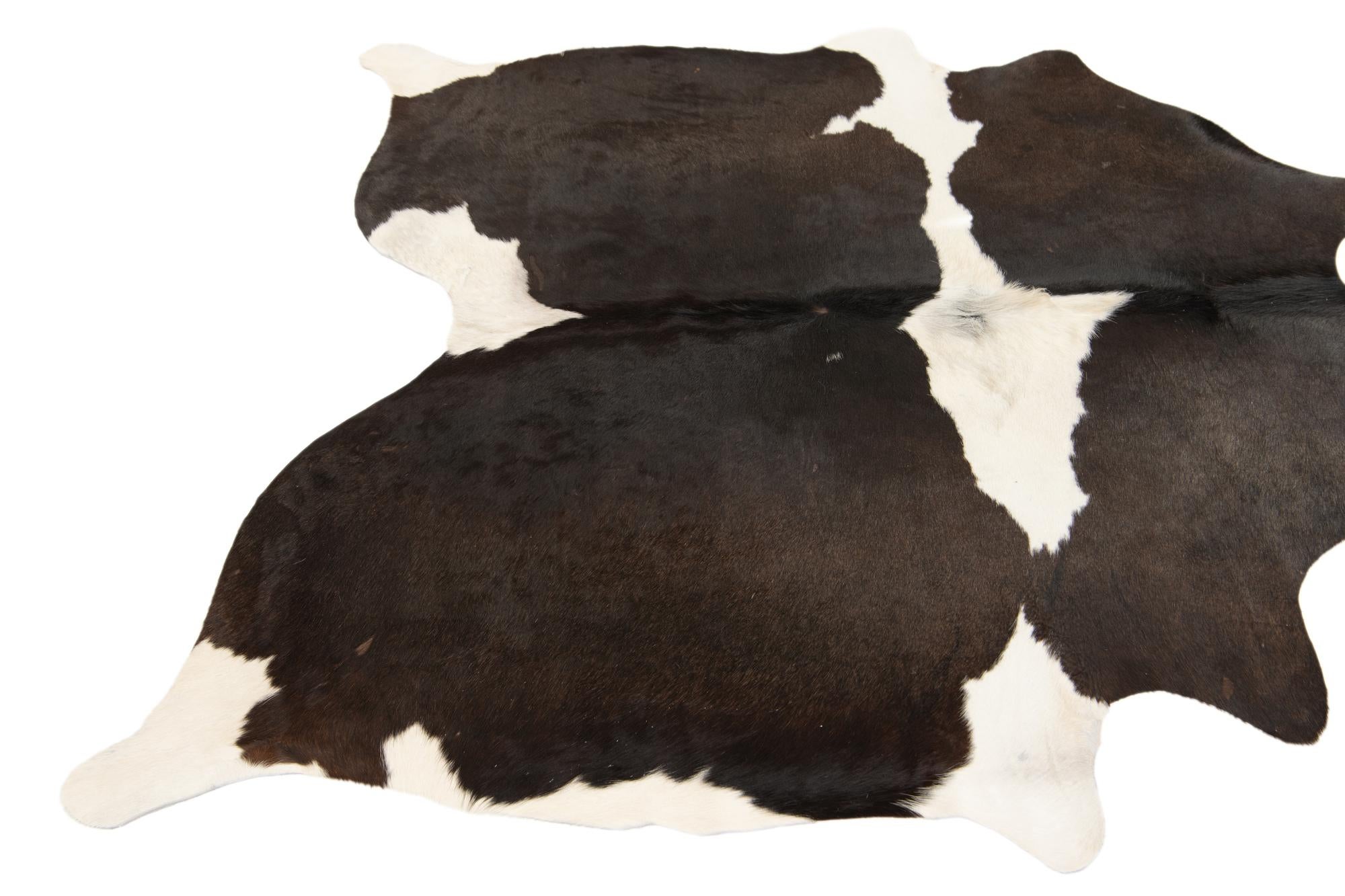 5' x 5' 2 Cowhide Leather Square Rug