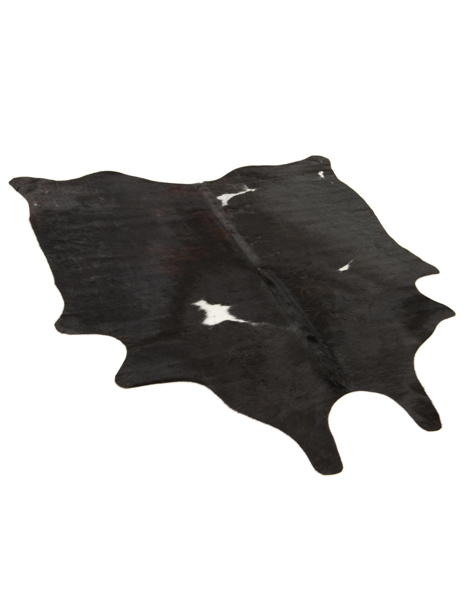 4' 8 x 5' 1 Cowhide Leather Square Rug