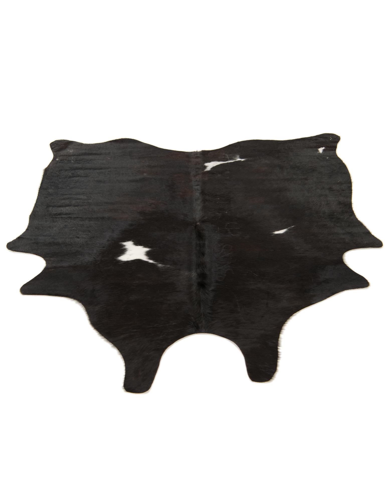 4' 8 x 5' 1 Cowhide Leather Square Rug
