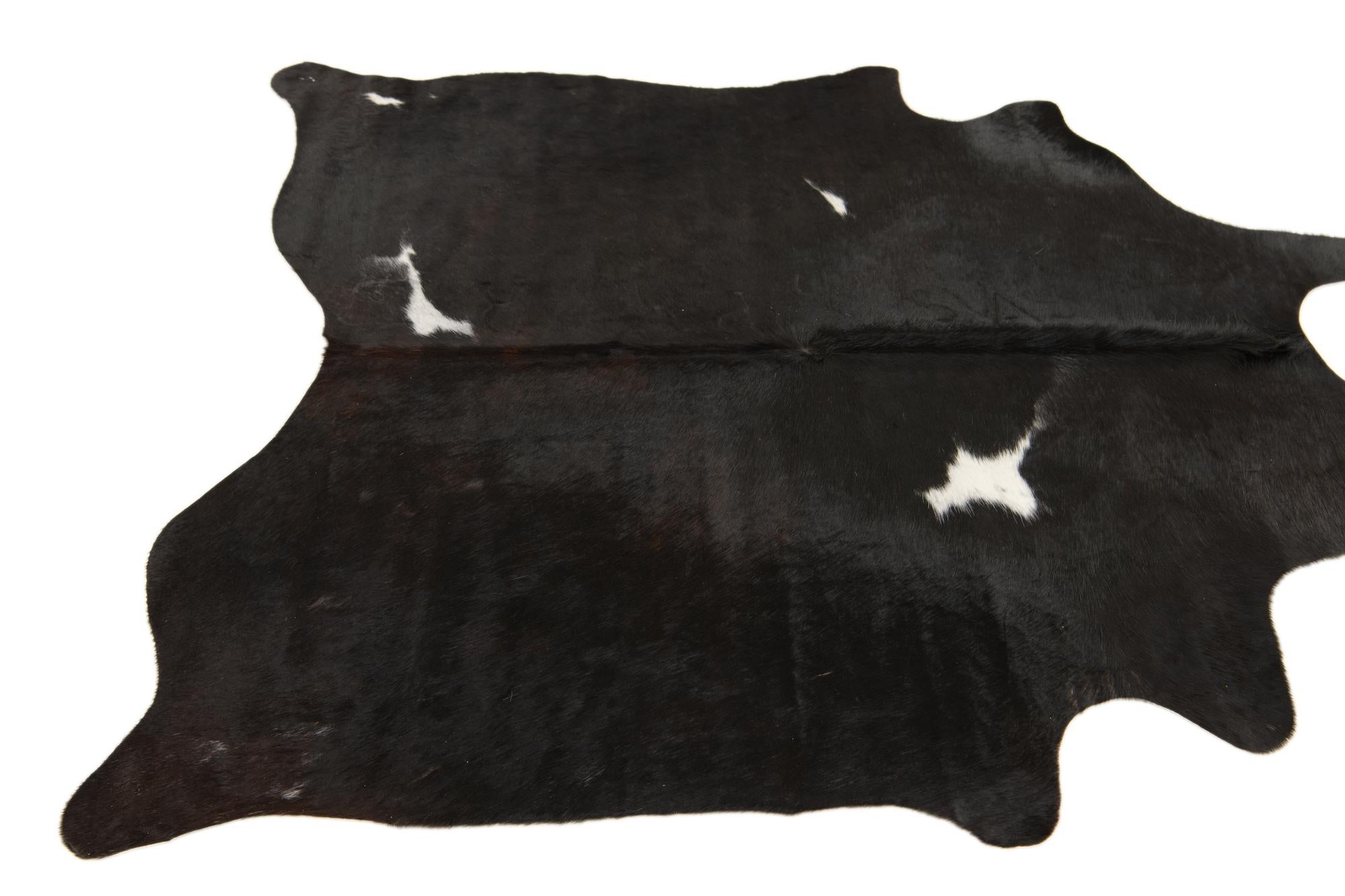 4' 8 x 5' 1 Cowhide Leather Square Rug