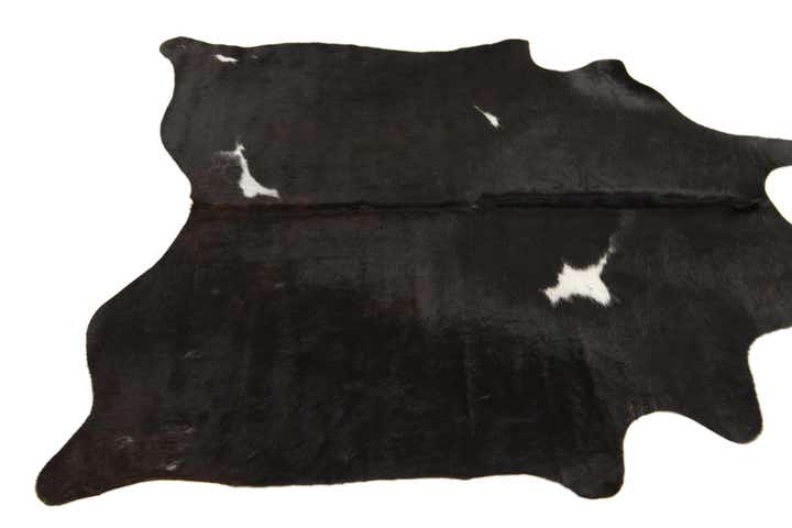 4' 8 x 5' 1 Cowhide Leather Square Rug