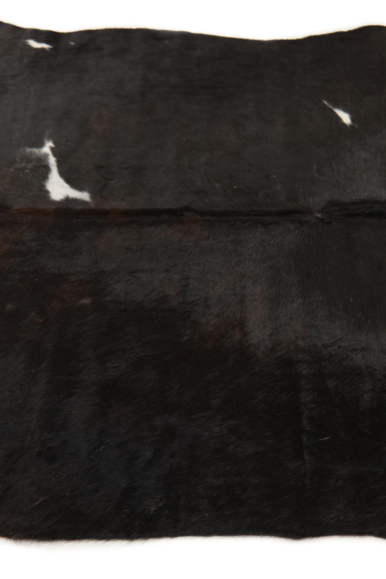 4' 8 x 5' 1 Cowhide Leather Square Rug