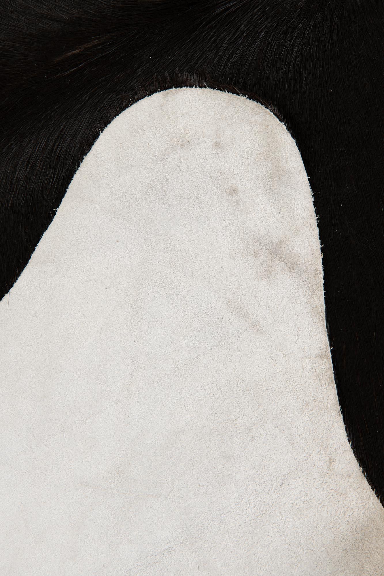 4' 8 x 5' 1 Cowhide Leather Square Rug
