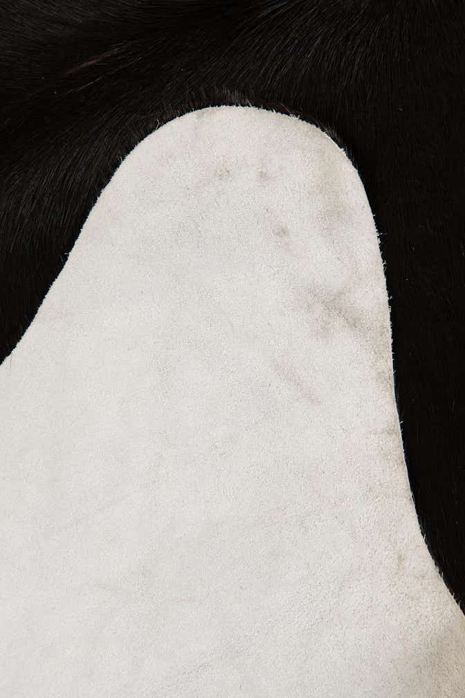 4' 8 x 5' 1 Cowhide Leather Square Rug