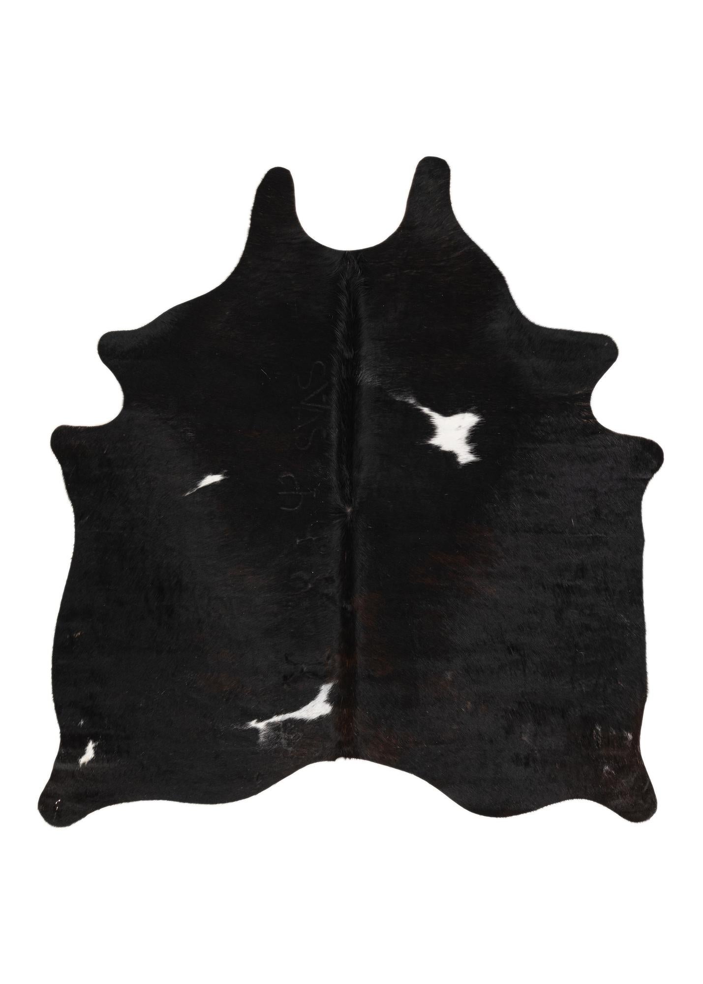 4' 8 x 5' 1 Cowhide Leather Square Rug