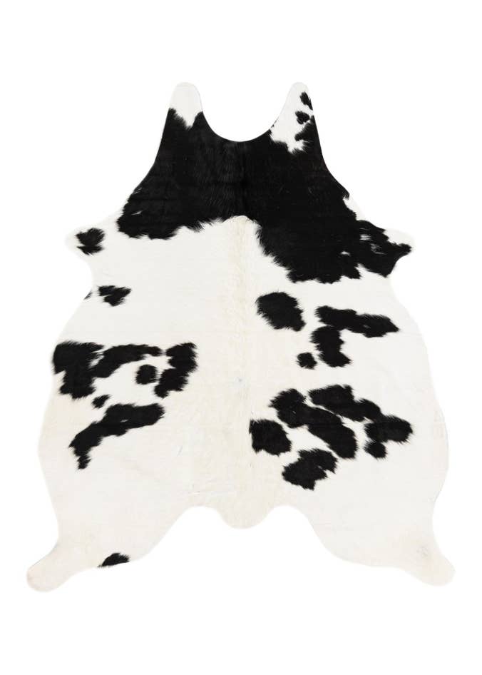 Detail image of 4' 11 x 5' 7 Cowhide Leather Square Rug