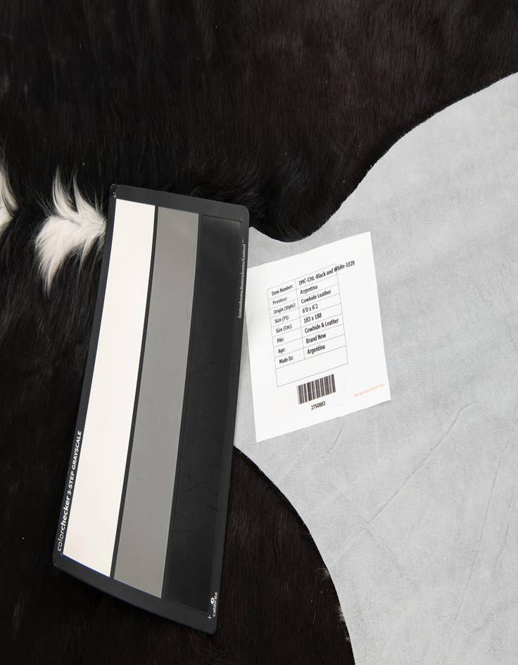 Detail image of 6' x 6' 2 Cowhide Leather Square Rug