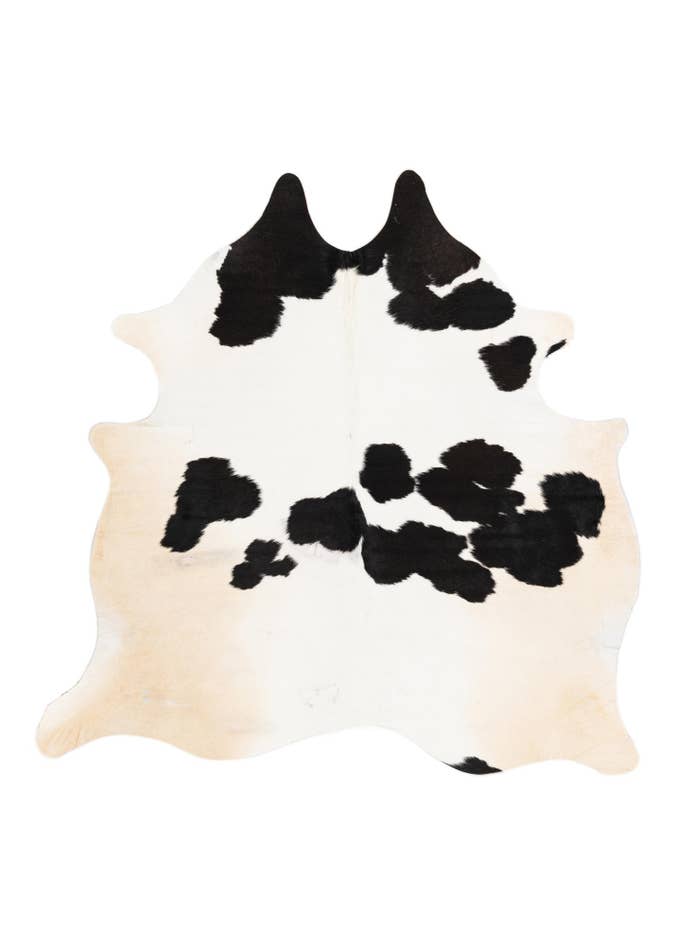Detail image of 5' 5 x 5' 6 Cowhide Leather Square Rug